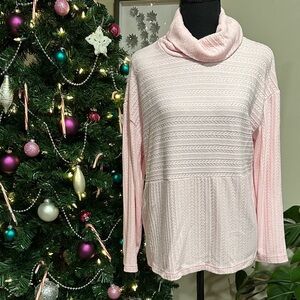 *MUKS LUKS* Petite Pink Long Sleeve Cowl Neck Sweater Size PM